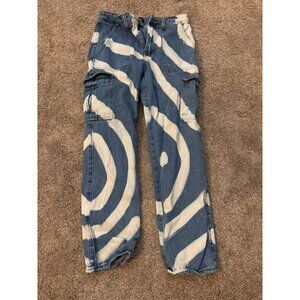 Simple Society Super High Rise Cargo Boyfriend Jeans Bleach 9/29 90's Style Y2K